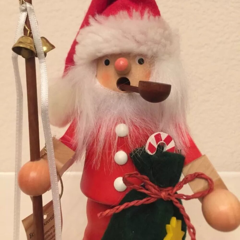 NWT Ulbricht Christian Santa with Toy Bag and Staff with Bell Made in Germany